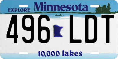 MN license plate 496LDT