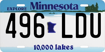 MN license plate 496LDU