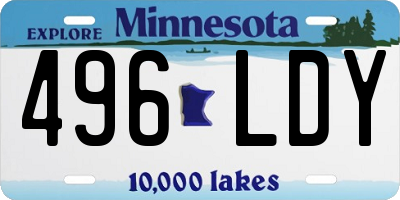 MN license plate 496LDY