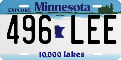 MN license plate 496LEE