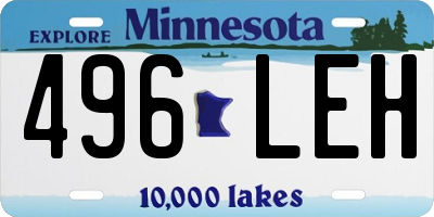MN license plate 496LEH
