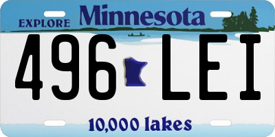 MN license plate 496LEI