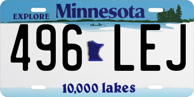 MN license plate 496LEJ