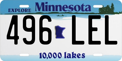 MN license plate 496LEL