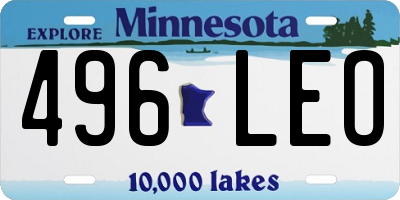 MN license plate 496LEO