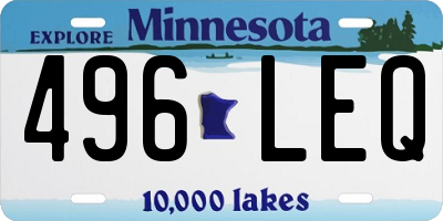 MN license plate 496LEQ