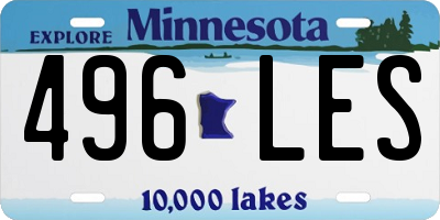 MN license plate 496LES