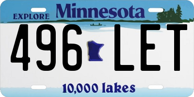 MN license plate 496LET