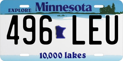 MN license plate 496LEU