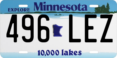 MN license plate 496LEZ