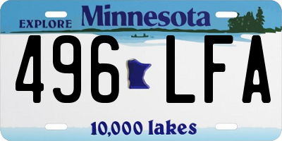 MN license plate 496LFA