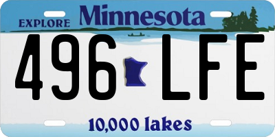 MN license plate 496LFE
