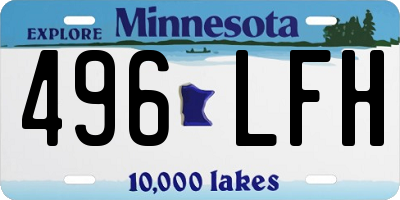 MN license plate 496LFH