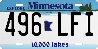 MN license plate 496LFI
