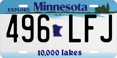 MN license plate 496LFJ