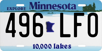 MN license plate 496LFO