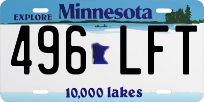MN license plate 496LFT