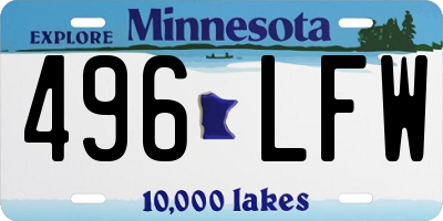 MN license plate 496LFW