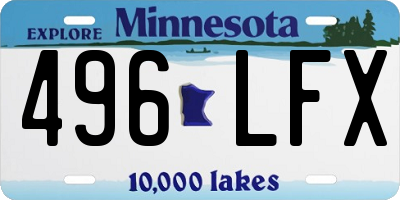 MN license plate 496LFX