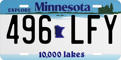 MN license plate 496LFY