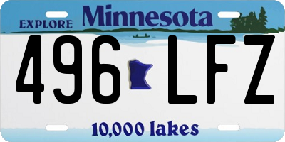 MN license plate 496LFZ