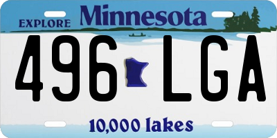 MN license plate 496LGA