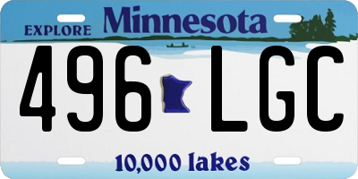 MN license plate 496LGC