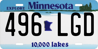 MN license plate 496LGD