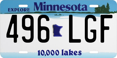 MN license plate 496LGF