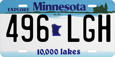 MN license plate 496LGH