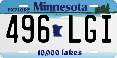 MN license plate 496LGI