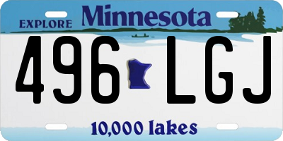 MN license plate 496LGJ