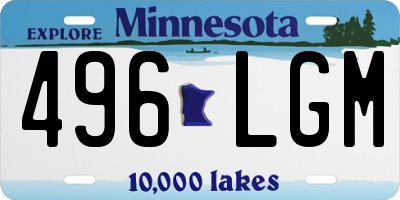 MN license plate 496LGM