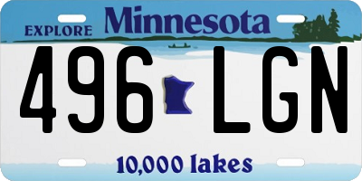 MN license plate 496LGN