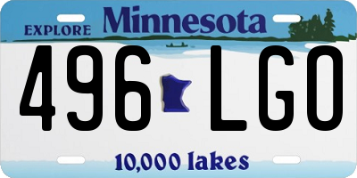 MN license plate 496LGO