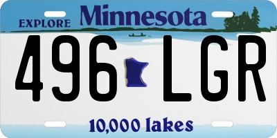 MN license plate 496LGR