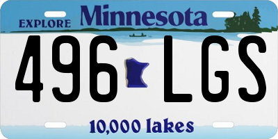 MN license plate 496LGS