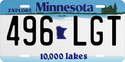 MN license plate 496LGT