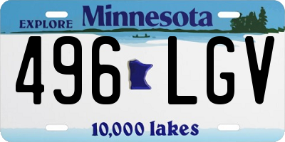 MN license plate 496LGV