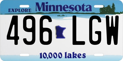 MN license plate 496LGW