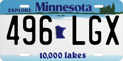 MN license plate 496LGX