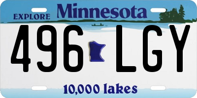MN license plate 496LGY
