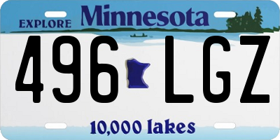 MN license plate 496LGZ