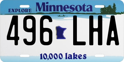 MN license plate 496LHA