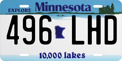 MN license plate 496LHD