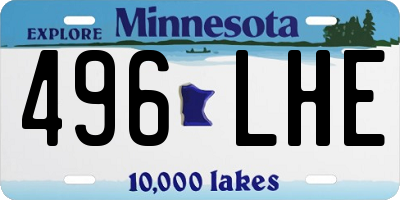 MN license plate 496LHE