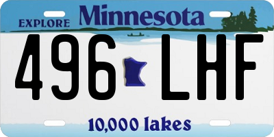 MN license plate 496LHF