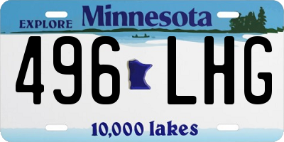 MN license plate 496LHG