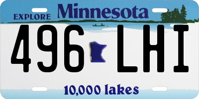 MN license plate 496LHI