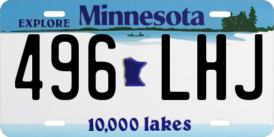 MN license plate 496LHJ